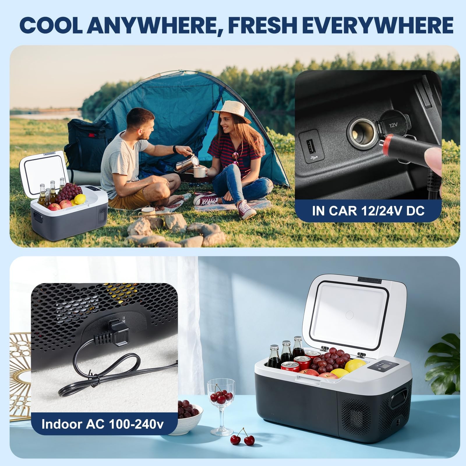 OLIXIS Portable Car Refrigerator, 17QT Single-Zone Electric Cooler for Vehicl…