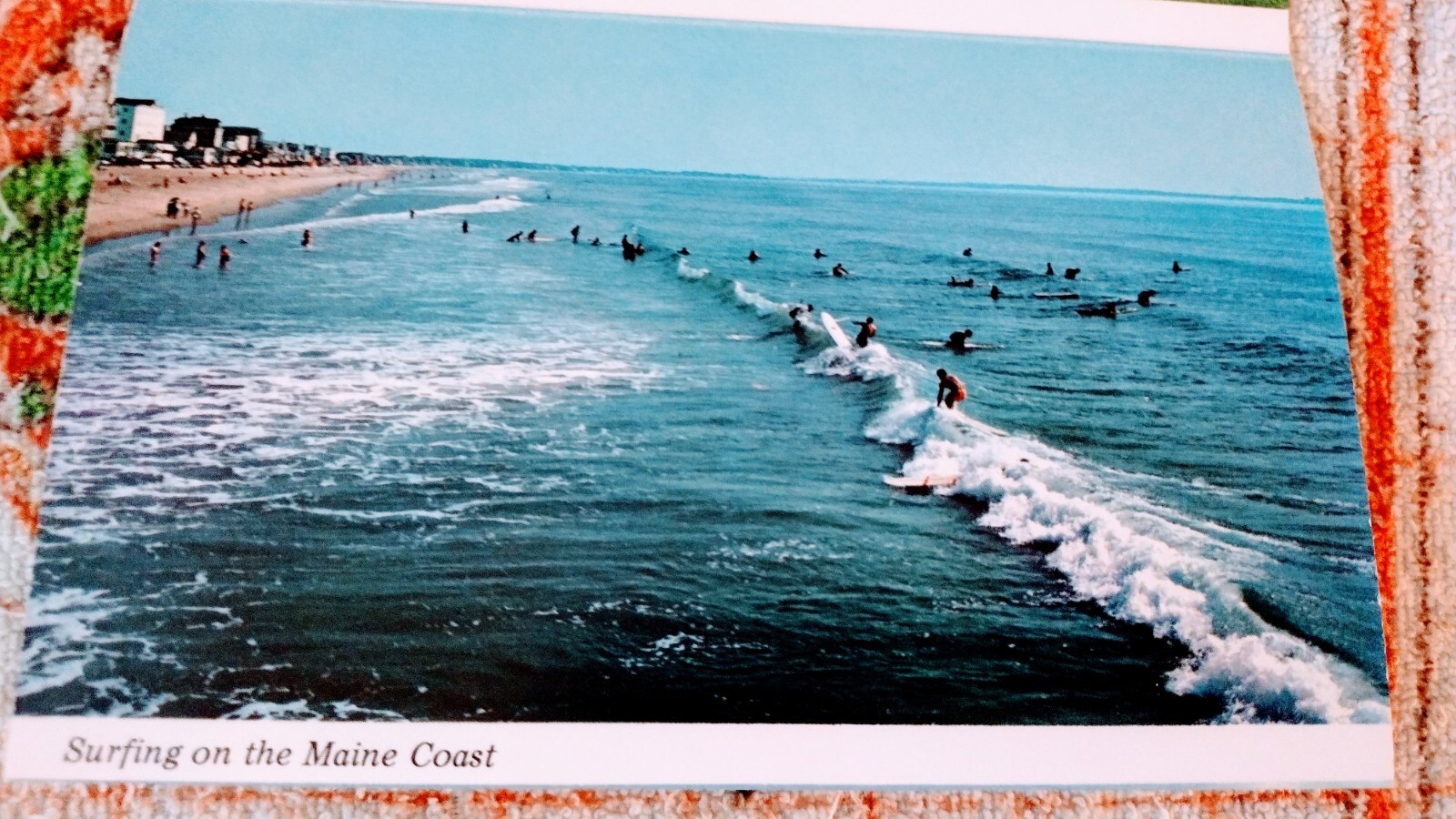 SCENIC PHOTO POST CARD FOLDER the Restless Sea MAINE