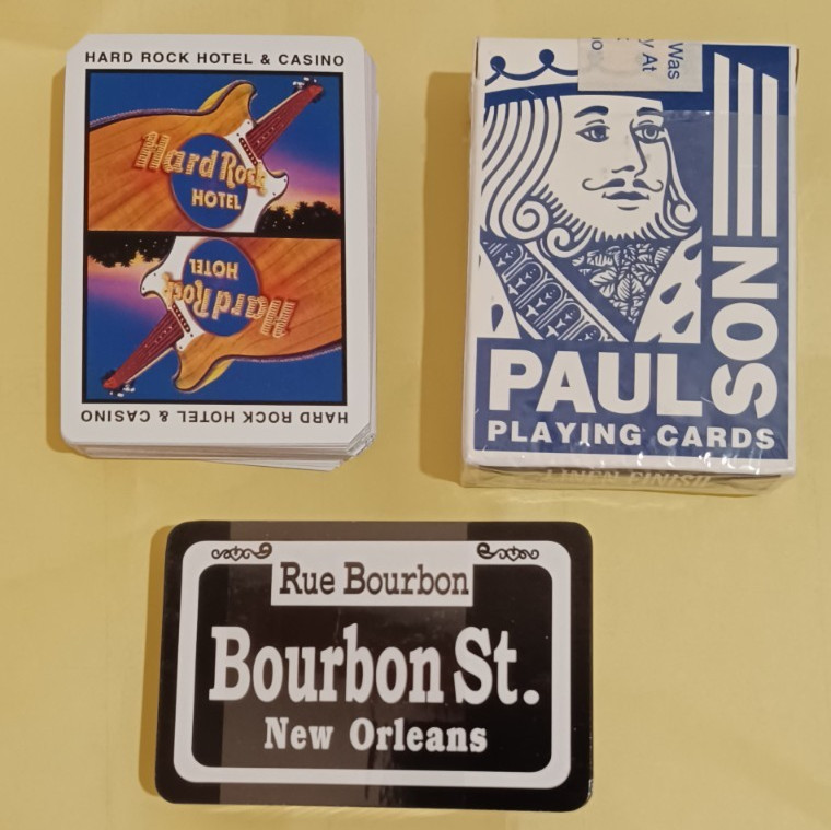2 decks New Orleans Bourbon St. Paulson linen Playing cards Hard Rock Casino LA