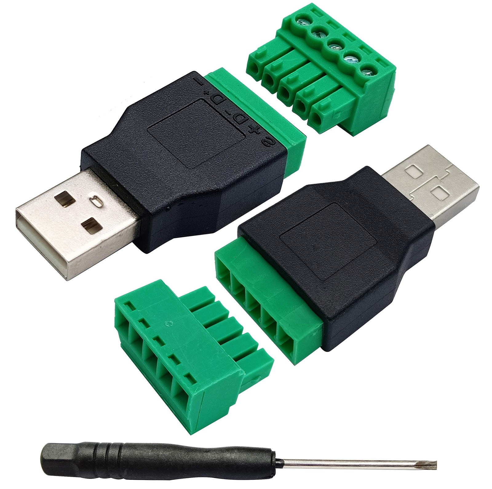 USB 2.0 A Screw Terminal Block Adapter USB 2.0 A Male to 5 Pin/Way Female Bol…