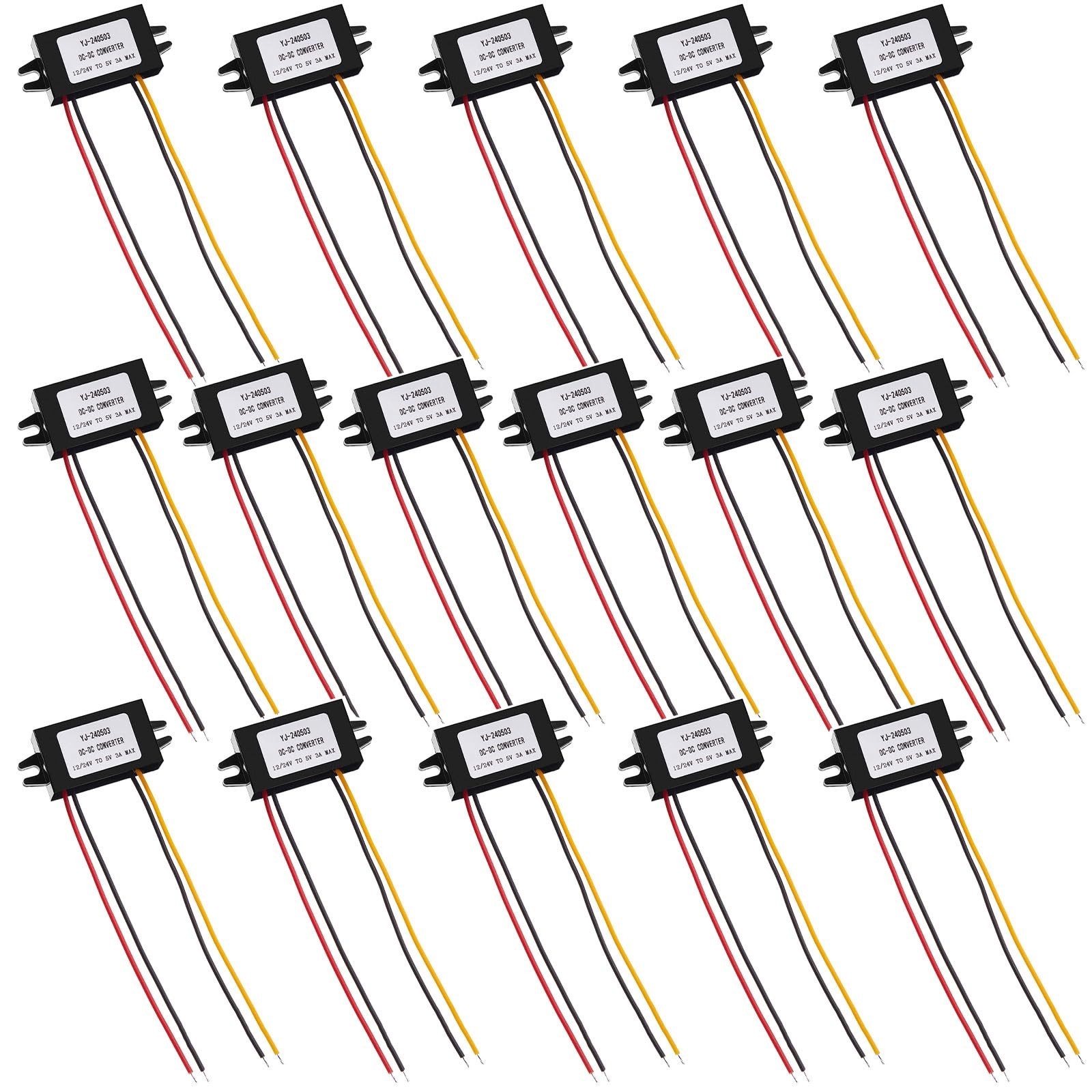 Weewooday 8 Pieces Direct Current Converter 12v to 5v 3a 15w Buck Converter M…