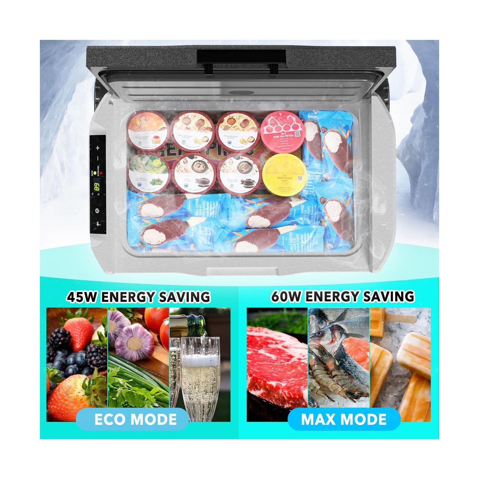 12 Volt Refrigerator, 32QT(30L) Compressor Electric Cooler, Car Fridge -4℉