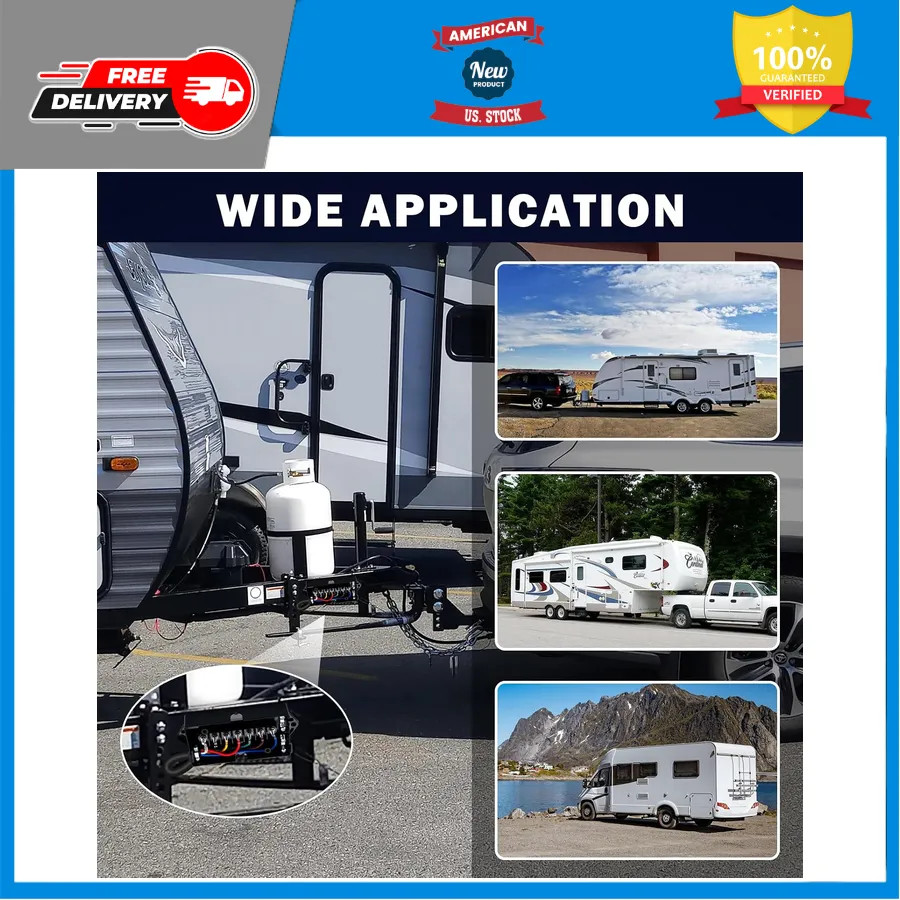 15ft 7 Way Trailer Wiring Harness Kit with Junction Box for RV and Camper