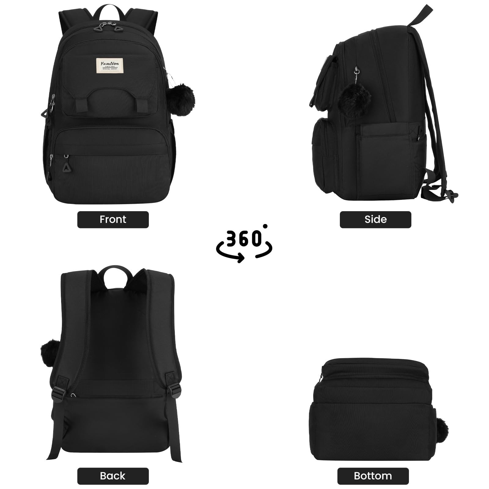 YAMTION Backpack for School,Laptop Back Pack for Girls with Multiple Pockets,…
