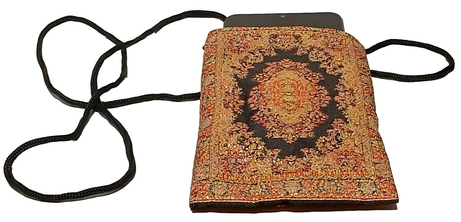 Turkish Kilim Tapestry Carpet Phone Document Rug Small Neck Pouch Travel Wallet