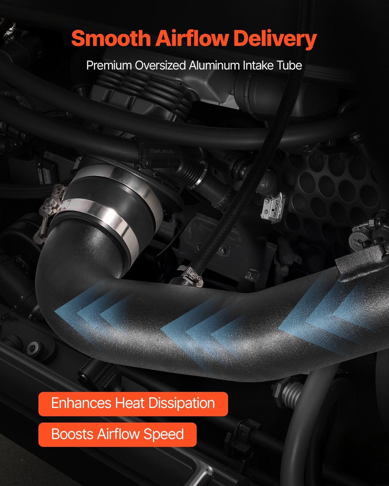 Cold Air Intake 3.5in w/Heat Shield for 2009-2013 GM 4.8L 5.3L 6.2L Trucks