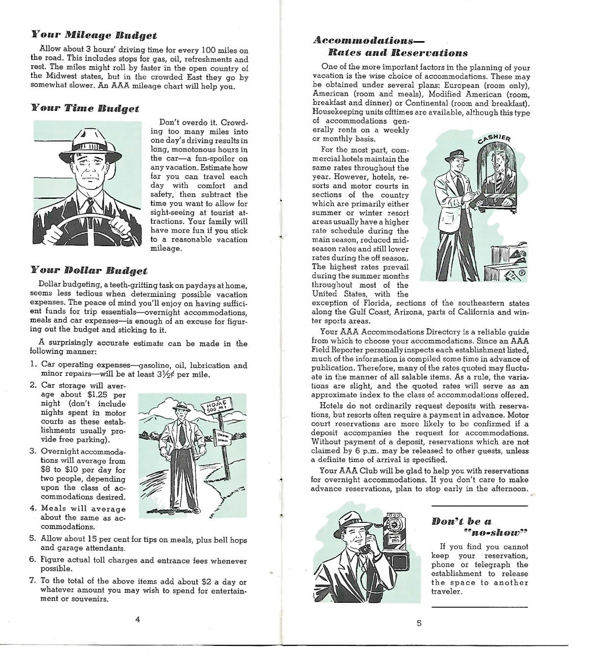 AAA Vacation Brochure 1950’s Travel Tips, Original 16-page Brochure Near Mint!