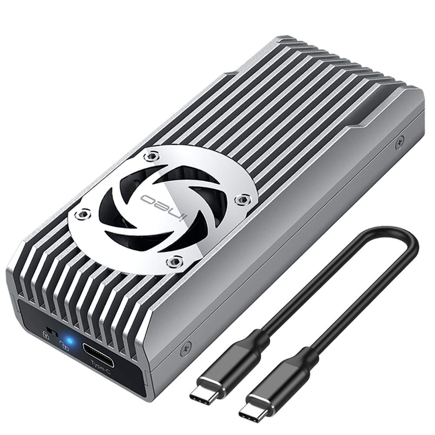 ineo M.2 NVMe 20G USB 3.2 Gen 2×2 Type-C to NVMe PCIe M-Key SSD Enclosure wit…