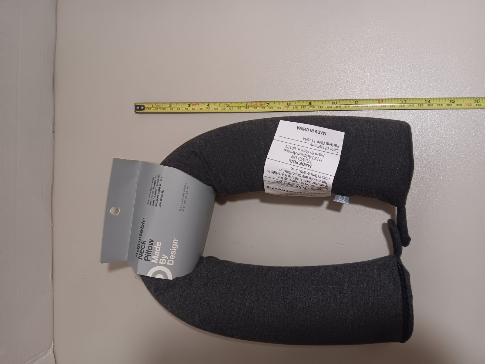 Adjustable Neck Pillow By Design Grey In Color – New