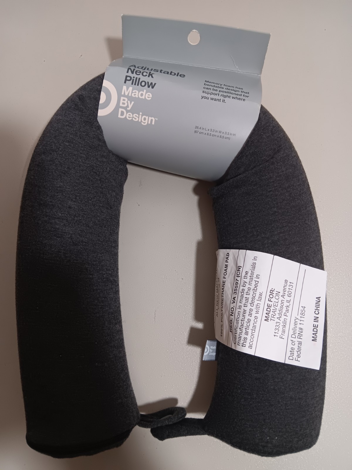 Adjustable Neck Pillow By Design Grey In Color – New