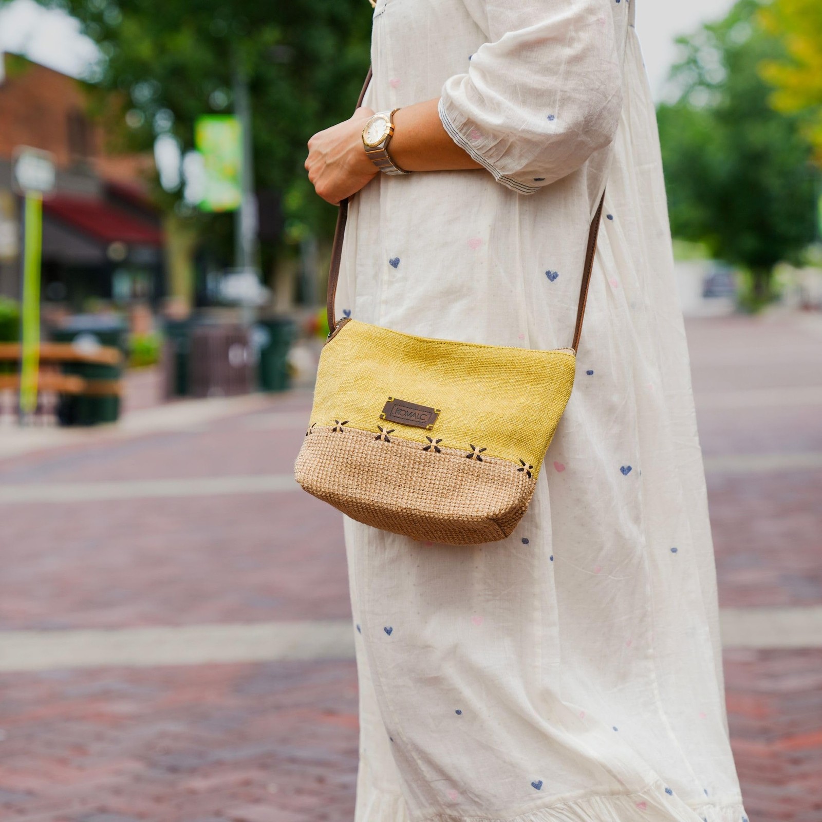 KomalC Stylish Slingbag for Women made with Jute & Premium Buffalo Leather | …