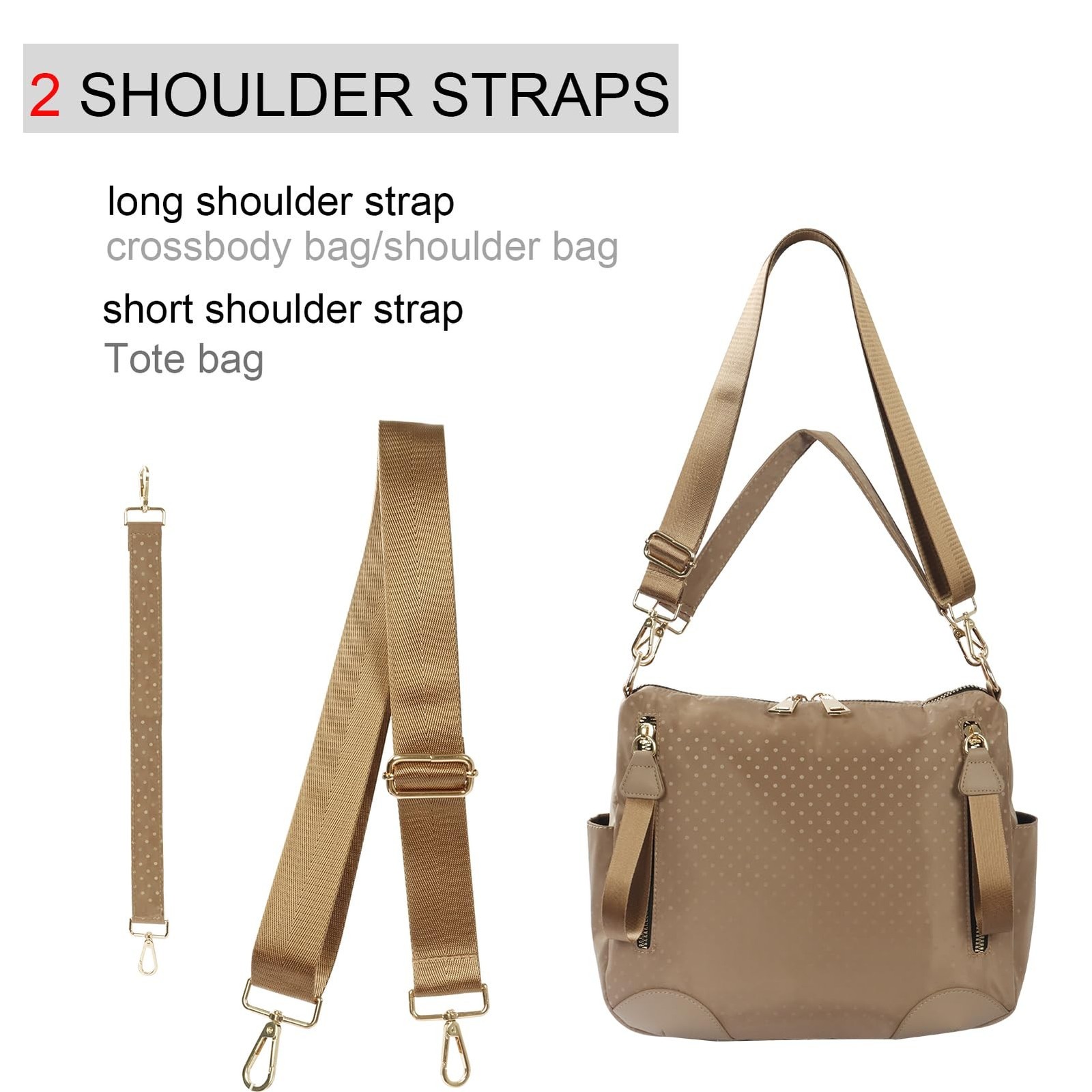 PAKFIEKS Women Nylon Crossbody Bag Hobo Tote Bag Large Capacity Anti-theft Li…