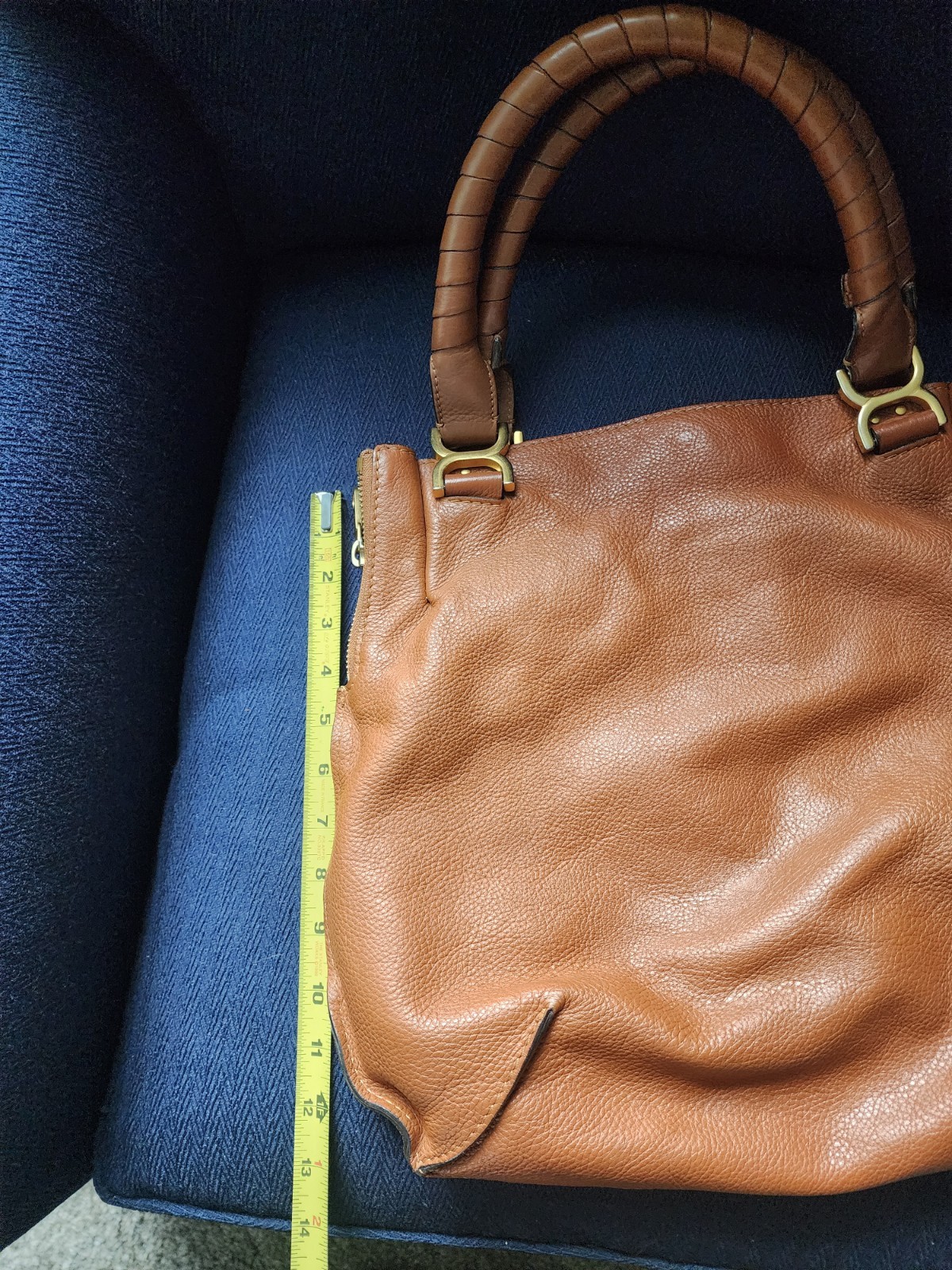 Chloe Marcie HANDBAG-PURSE-BAG -Top handle Large Tan