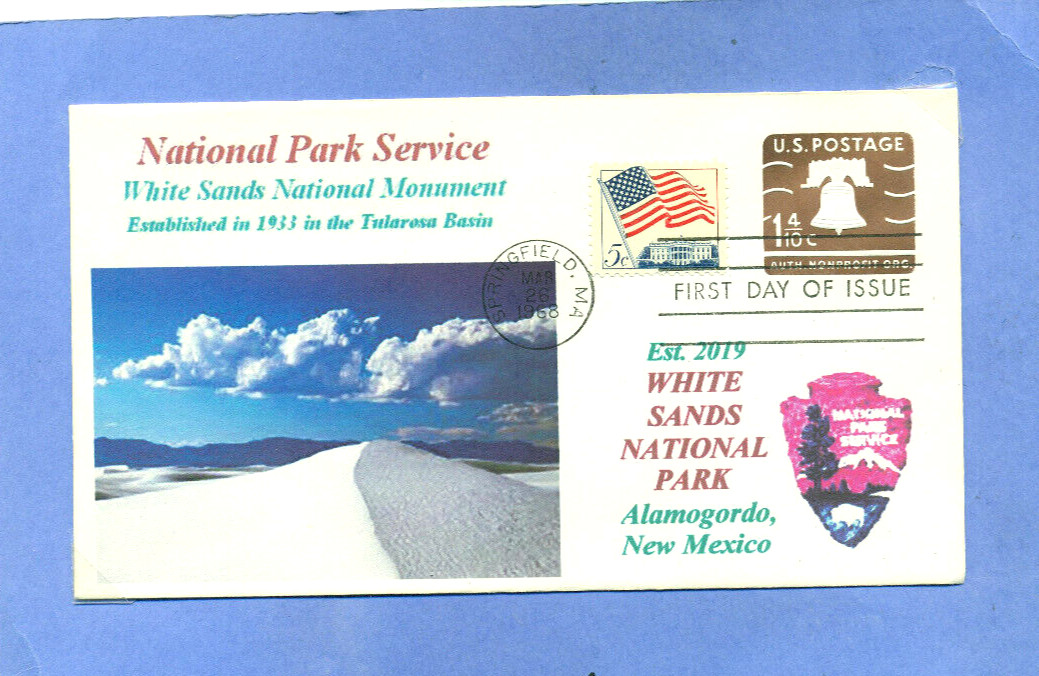 WHITE SANDS NP New Mexico Nation Park Color Photo Dunes Cachet Bell First Day PM