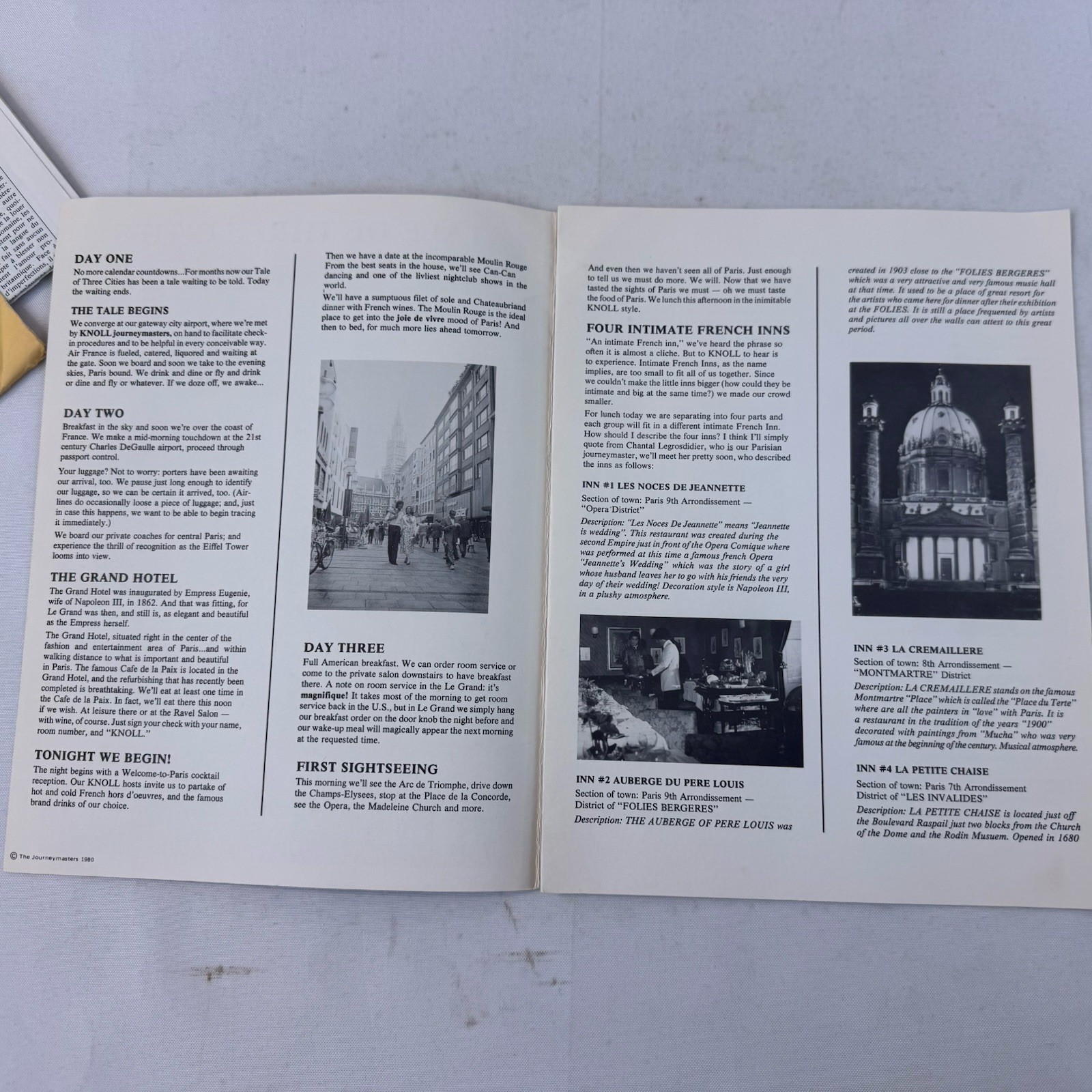 1979 Knollworld “Tale of Three Cities” Winners Travel Kit Paris Vienna Brochures