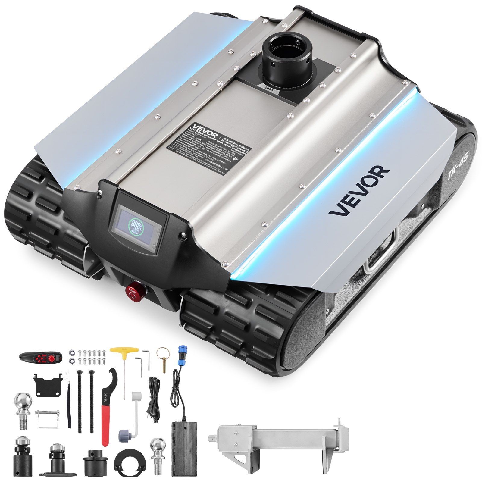 Electric Camper Trolley Kit: 9000lb Max Tow, 328ft Wireless, Flat Bracket Fit