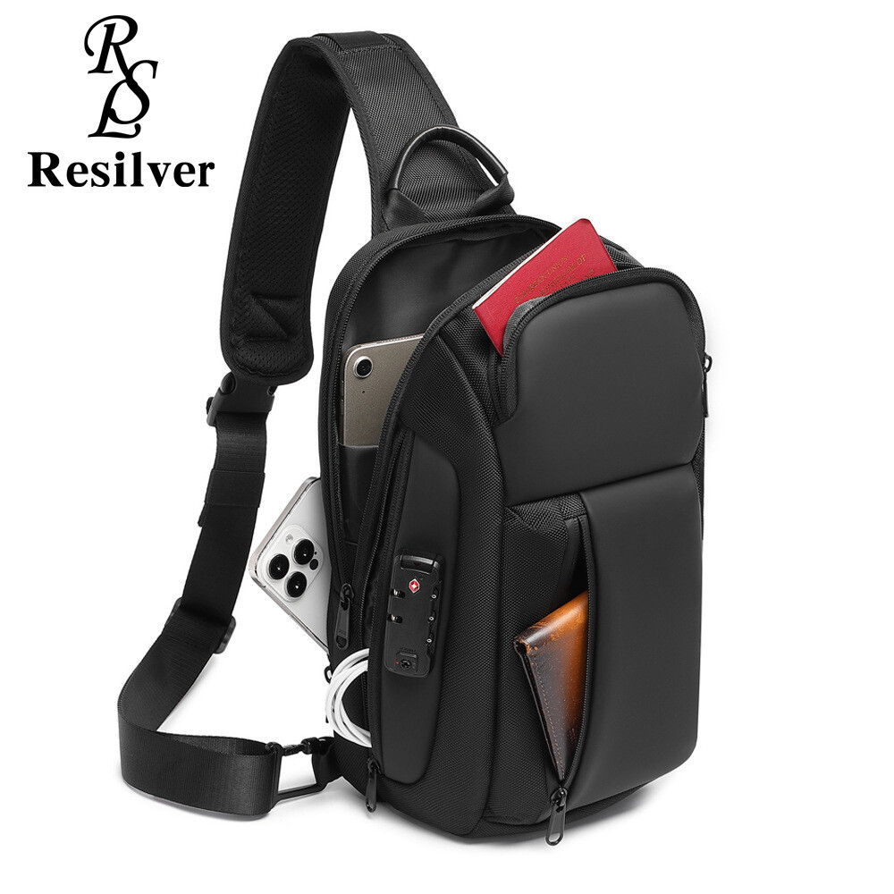 Crossbody bag Men’s shoulder bag TSA combination lock Anti-theft breast bag