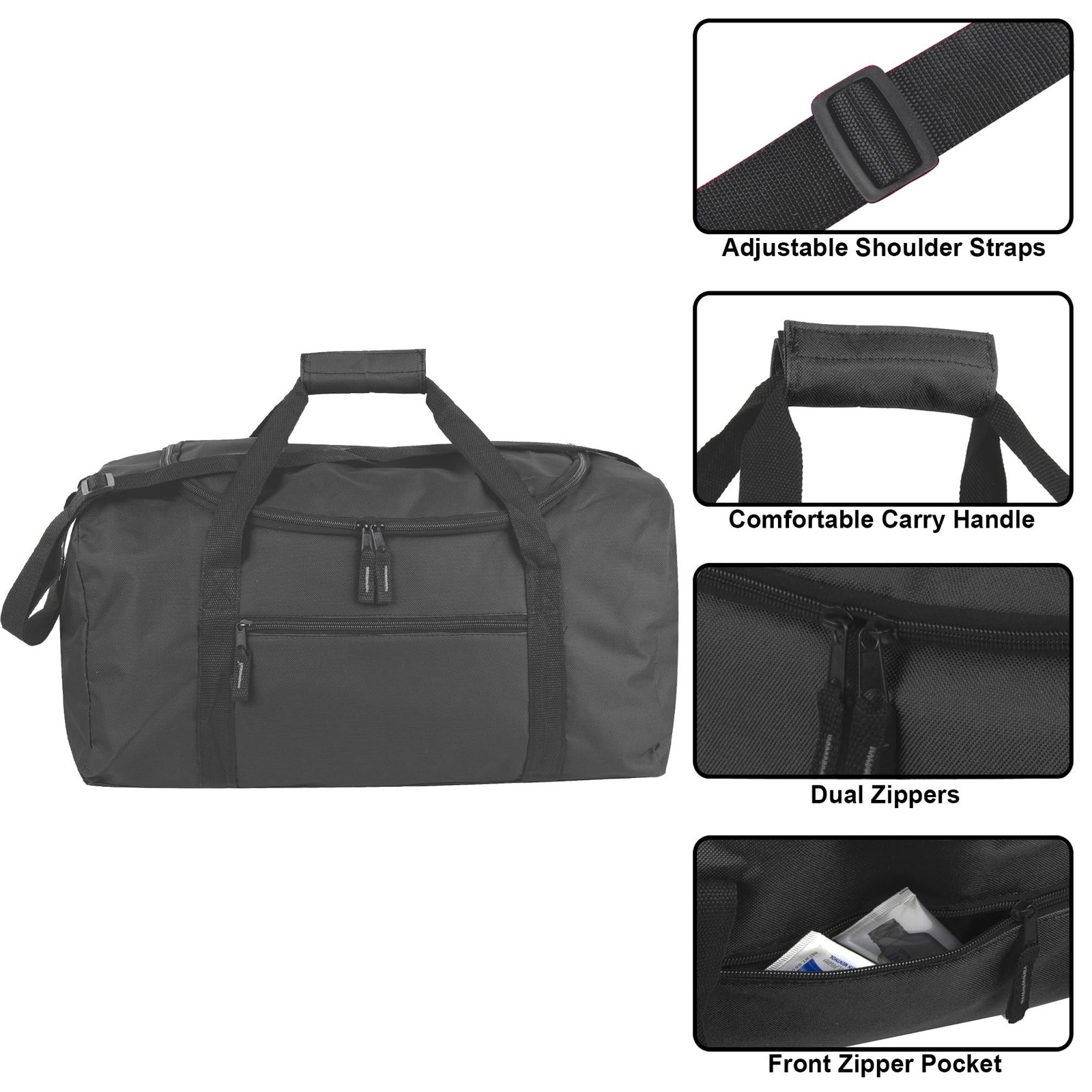 20 Inch, 40 Liter Duffel Bag for Men, Women Travel Weekender Overnight Carry-…
