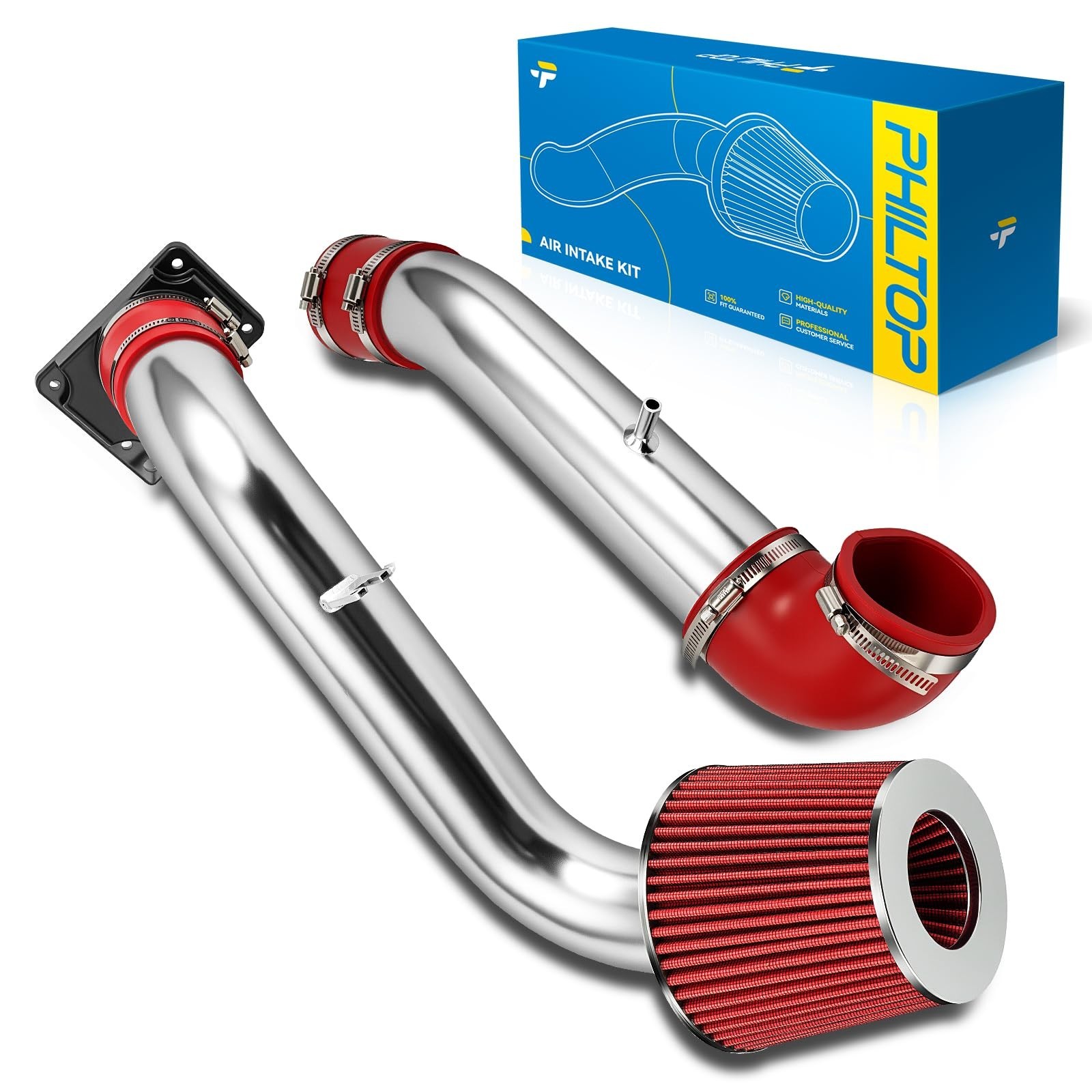 PHILTOP 2.75″ Cold Air Intake Kit Mitsubishi Eclipse 2000-2005 2.4L Red