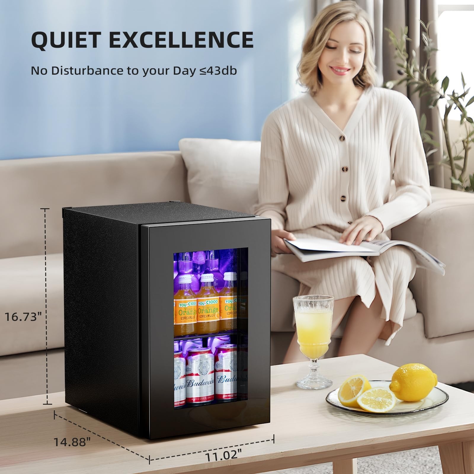 Antarctic Star 18L Beverage Refrigerator Cooler 24Can, Mini Fridge with Quiet…