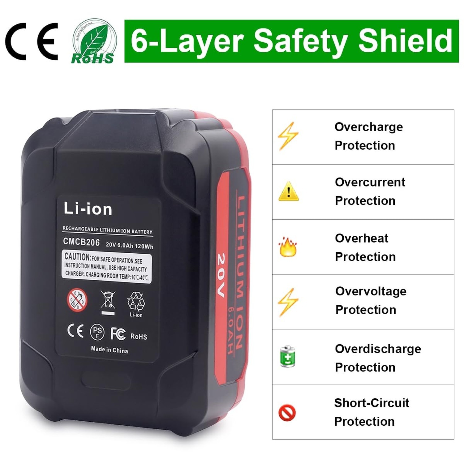 Upgraded 6.0Ah 20V Lithium Replacement Battery Compatible with Craftsman V20 …