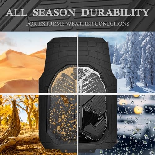 CAR PASS Heavy Duty Rubber Car Mats with Cargo Liner, Deep-Dish Car Floor Mats