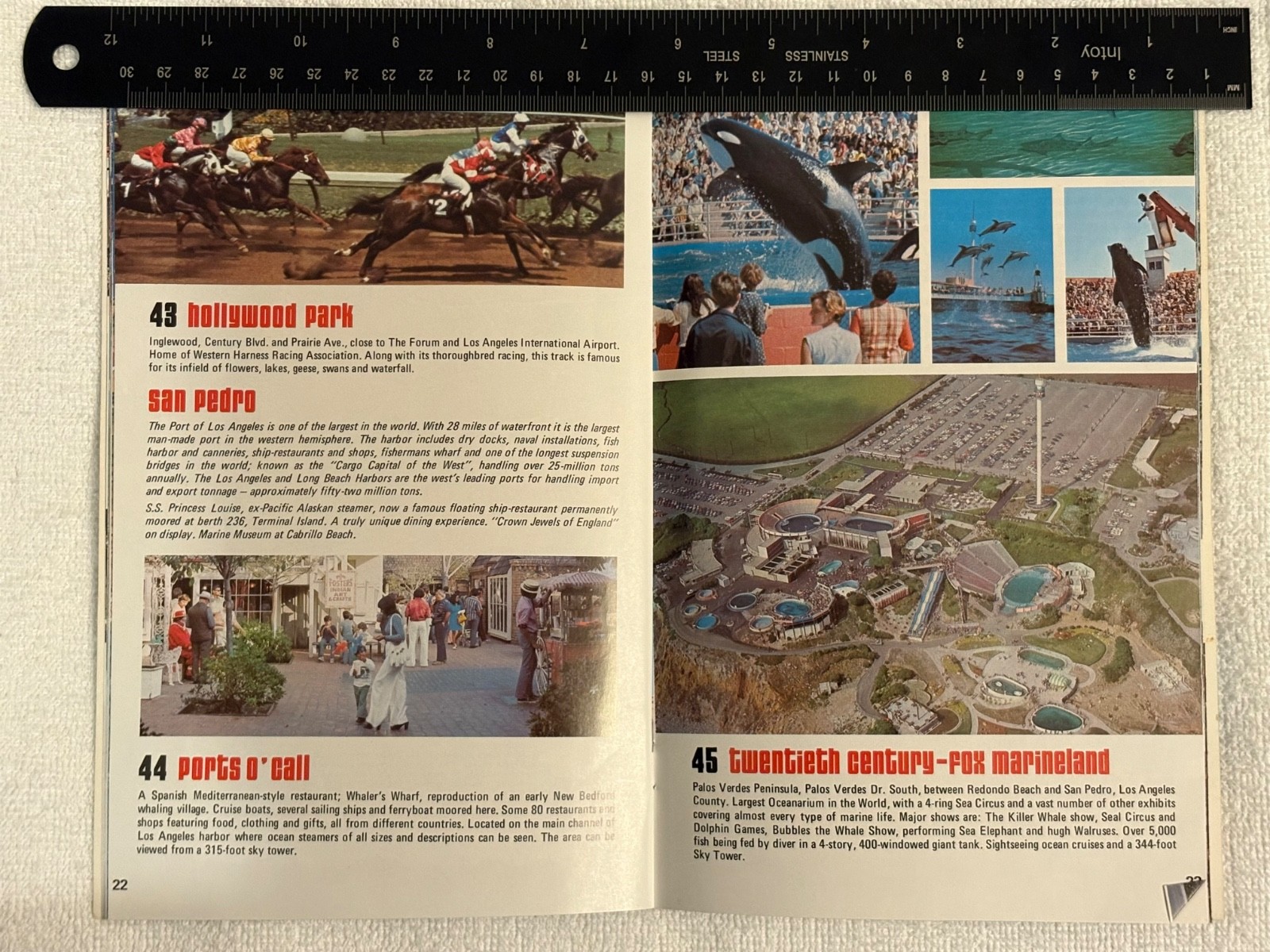 Southern California Tourist Attractions Travel Guide Booklet 1976 Hollywood Vtg