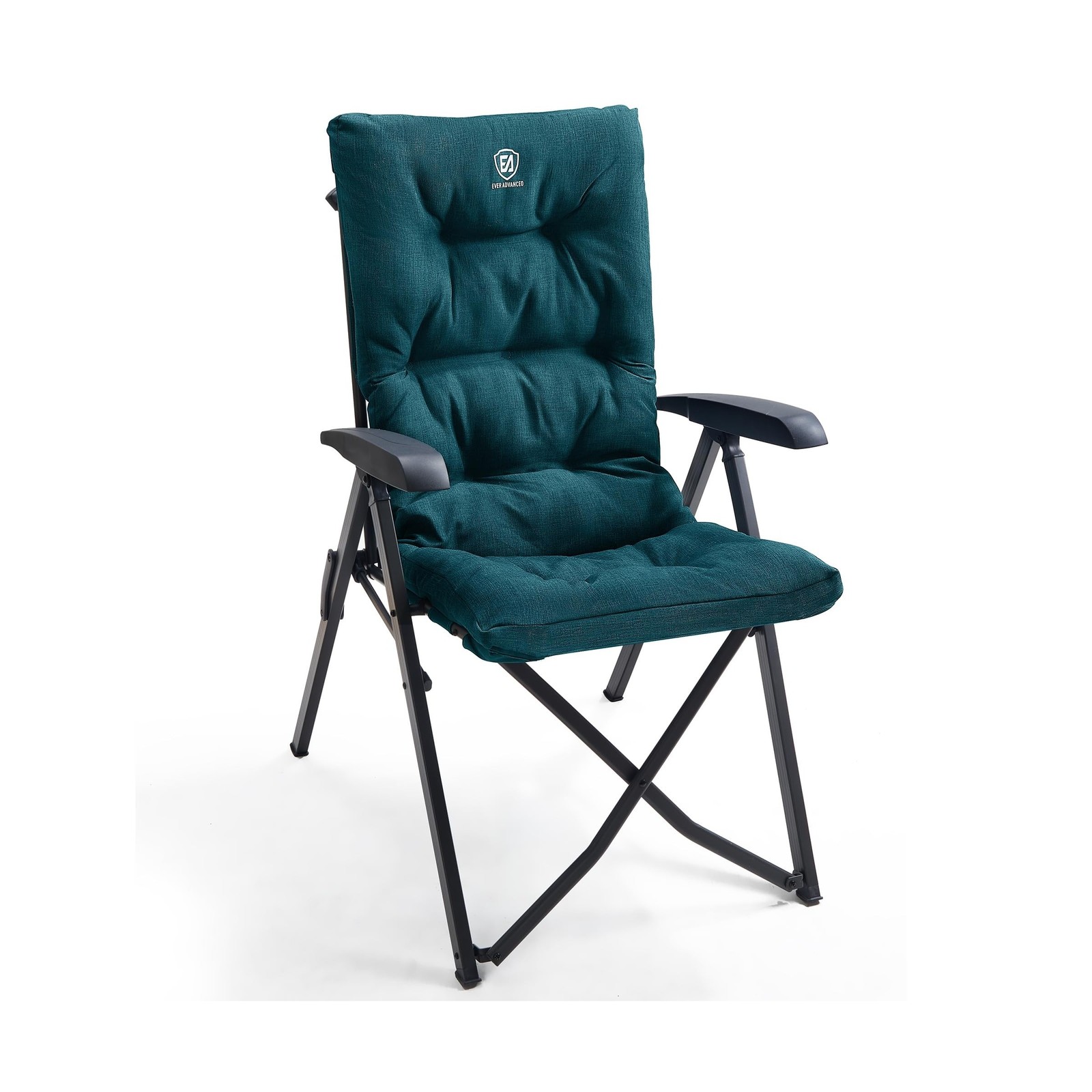 EVER ADVANCED Folding Camping Recliner Chair Fully Padded Portable Adults 1pk