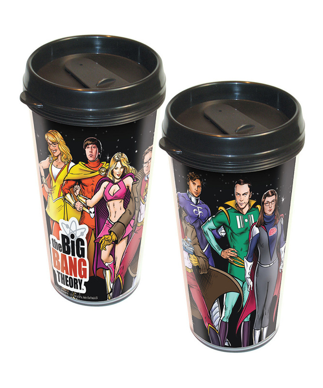 The Big Bang Theory Superheroes 20oz. Acrylic Travel Mug W/Lid