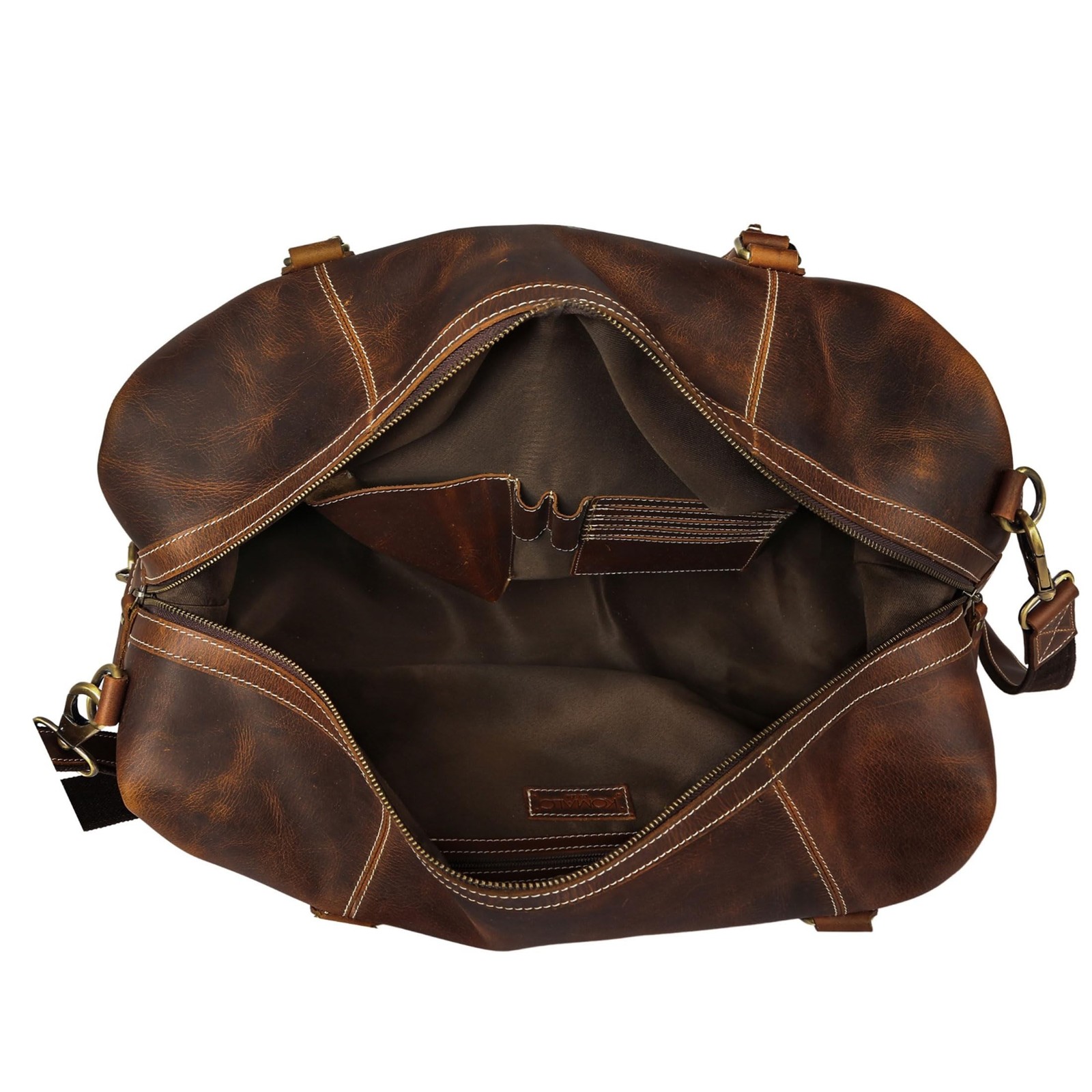 KomalC Leather Duffle Bags for Men and Women Travel Overnight Weekend sports …