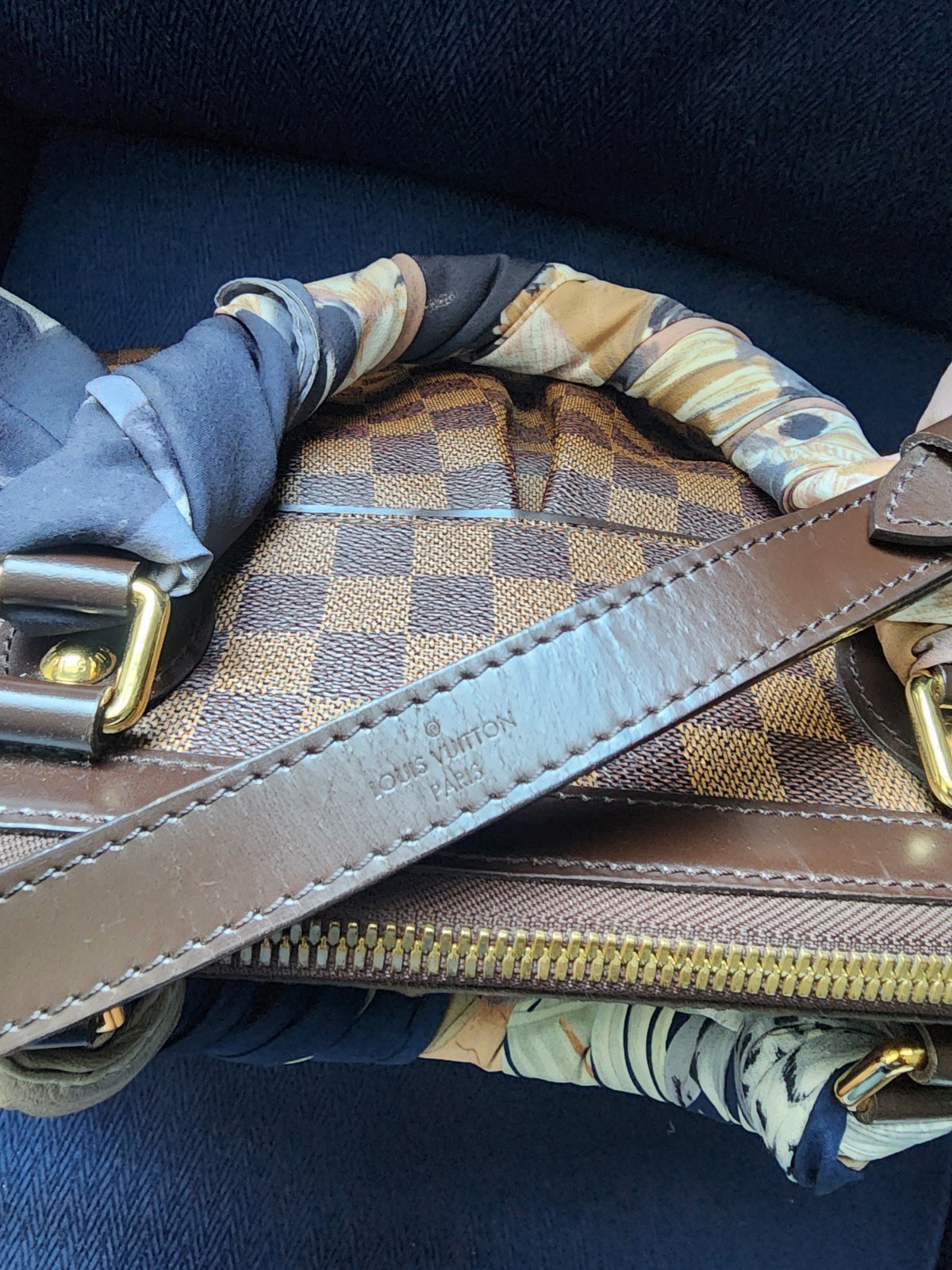 Louis Vuitton Trevi GM Damier Ebene Satche/Top Handle Red Interior Beautiful