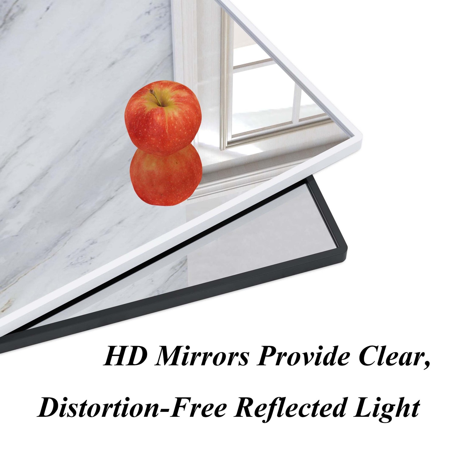 WONSTART White Metal Framed Bathroom Mirror with Shelf, 24.4 X 31 in Rectangu…