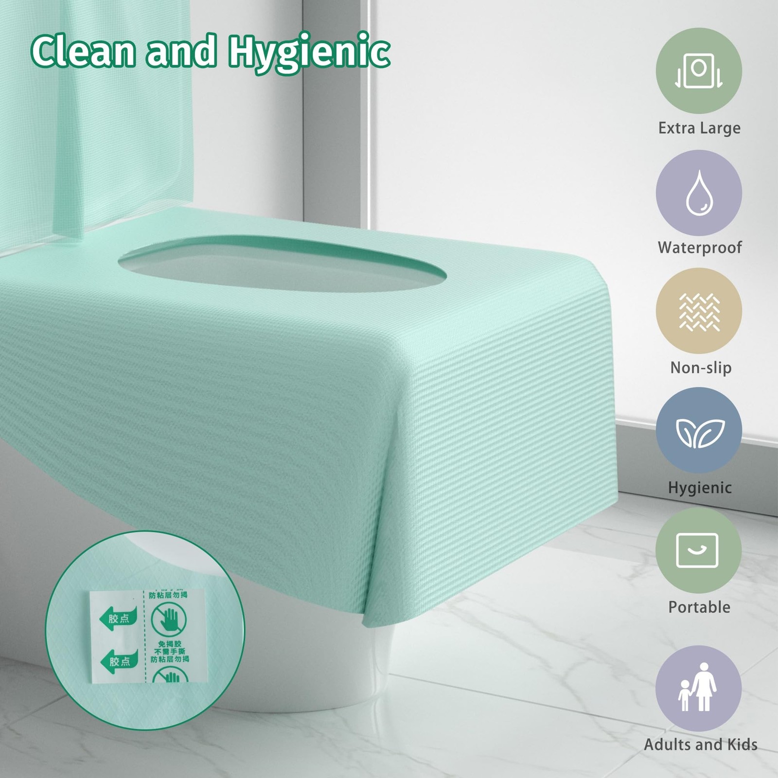 Full Coverage Toilet Seat Covers Disposable 20 Pack | Waterproof Full Coverag…