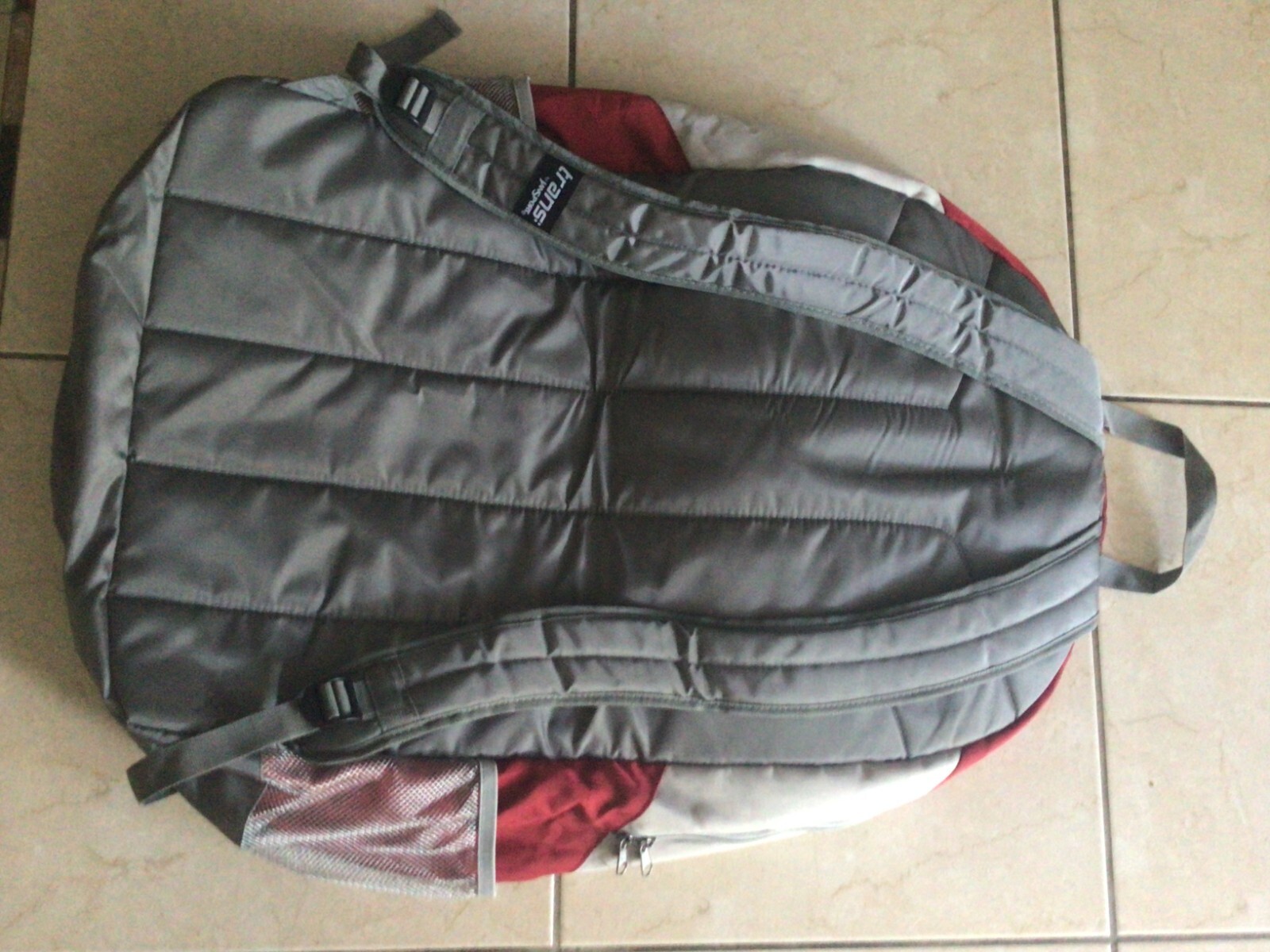 Jansport Bag Lightweight Oversized Backpack Travel Hiking Unisex Red & Gray