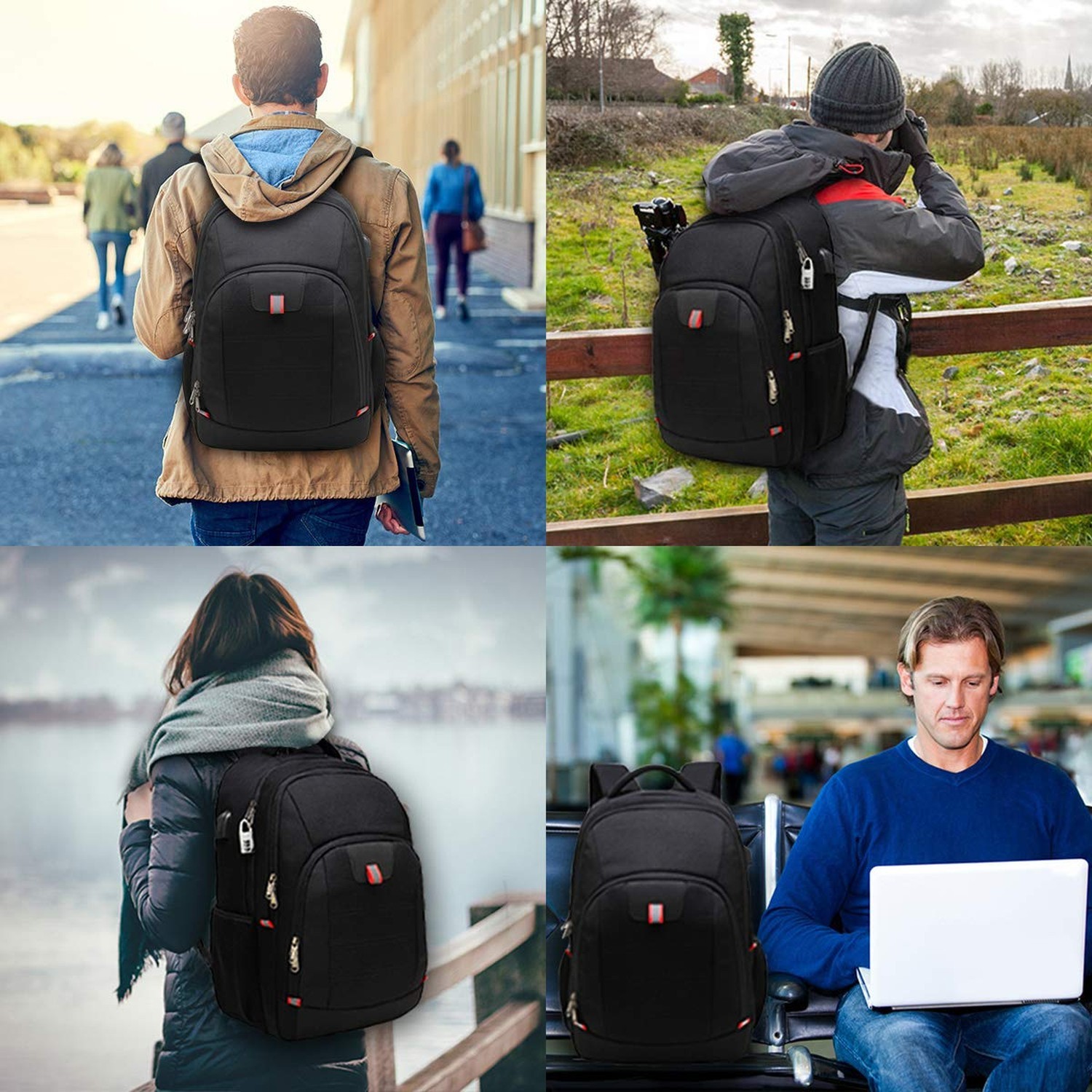 Della Gao Laptop Backpack for Men, 17.3inch Large Business Travel Backpack | …