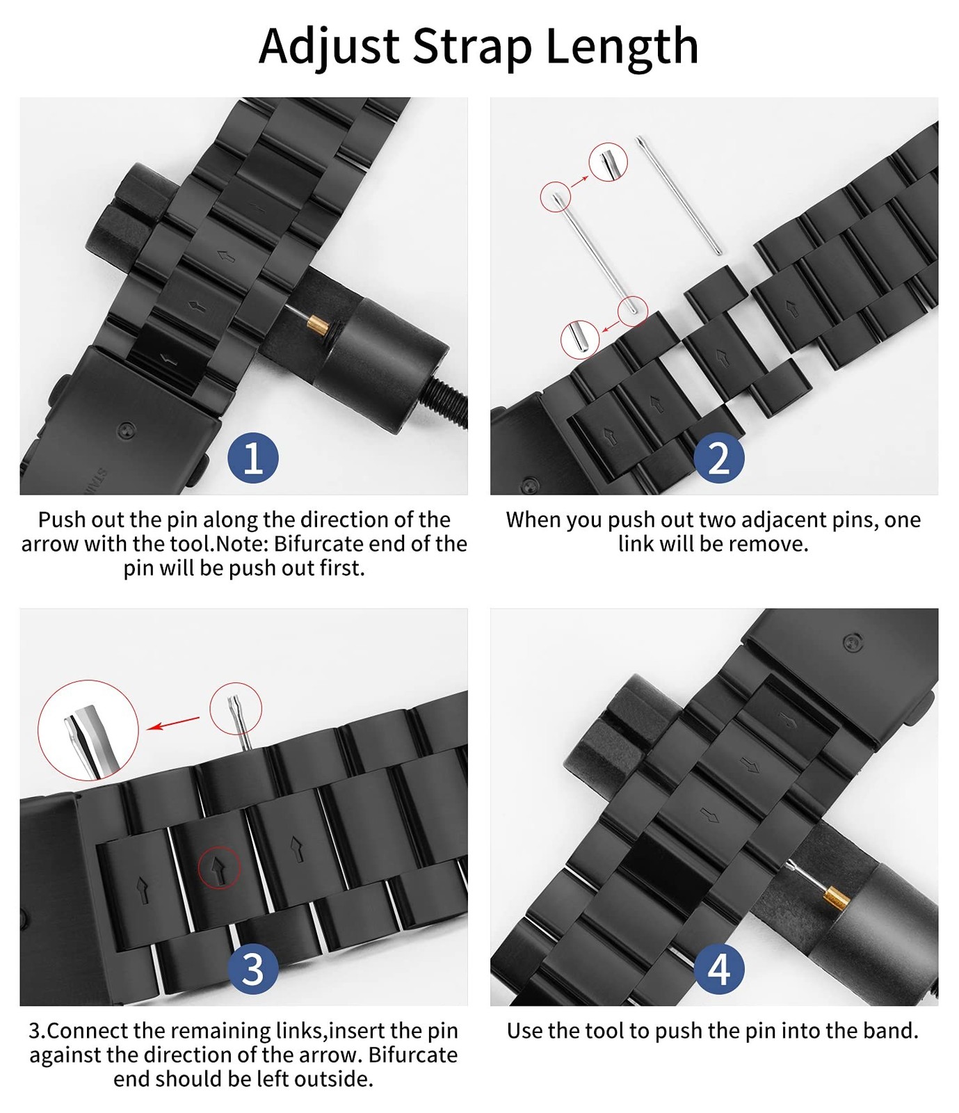 TStrap Metal Watch Strap 20mm – Black Quick Release Watch Straps for Men Wome…