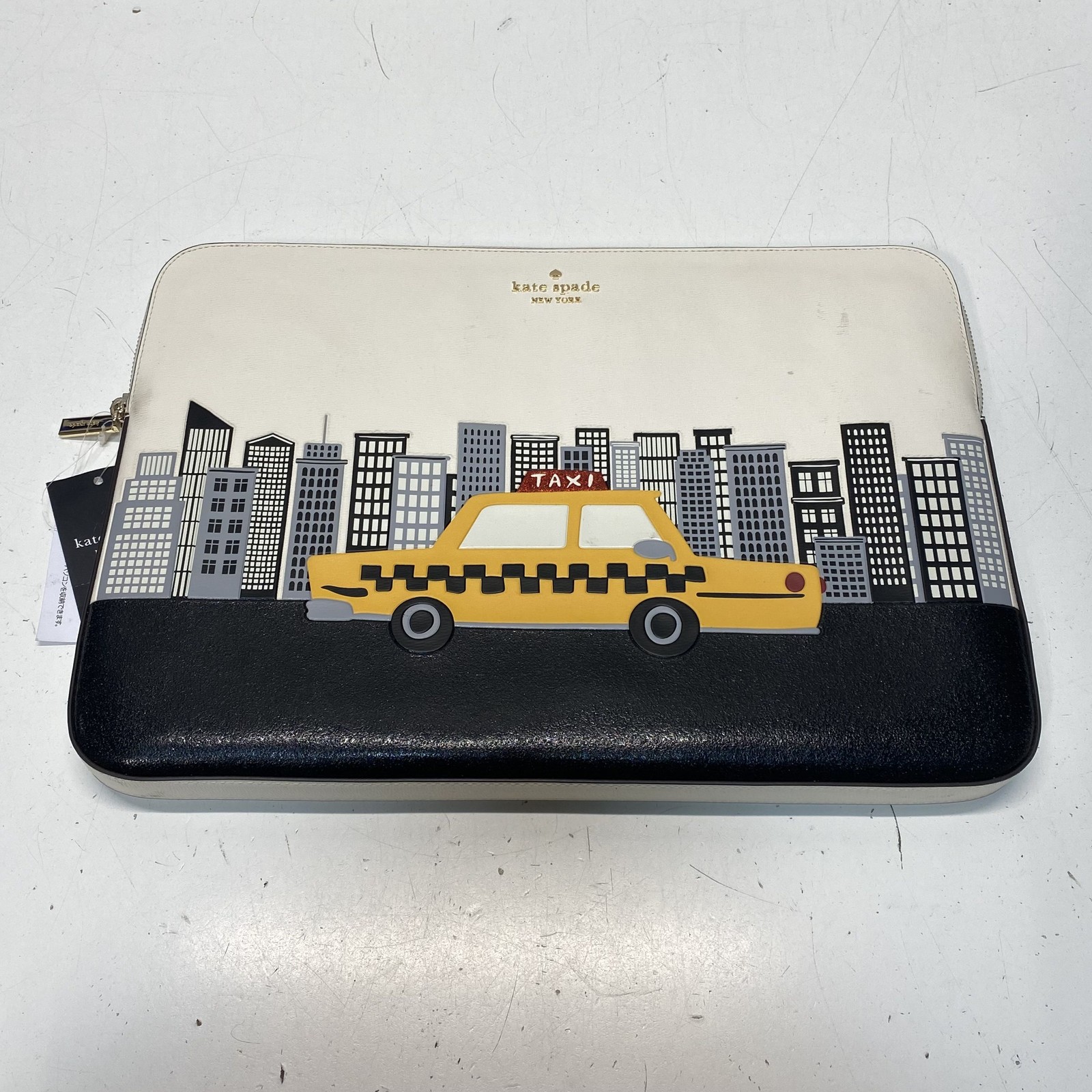 Kate Spade Multi leather Laptop Case Taxi Cab Cityscape