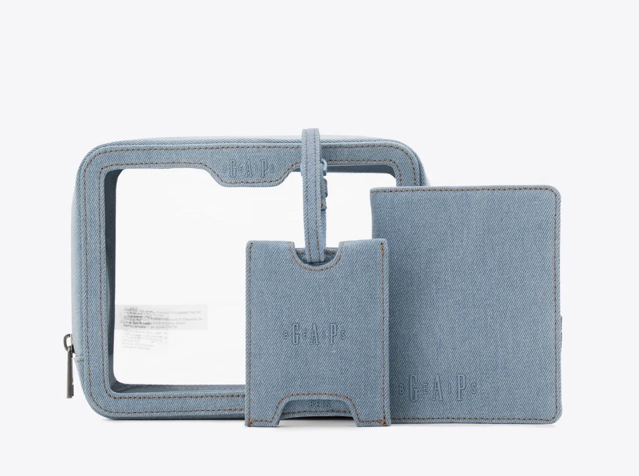 BÉIS x GAP Travel Passport and Luggage Tag Set Blue Denim GAP NWT!