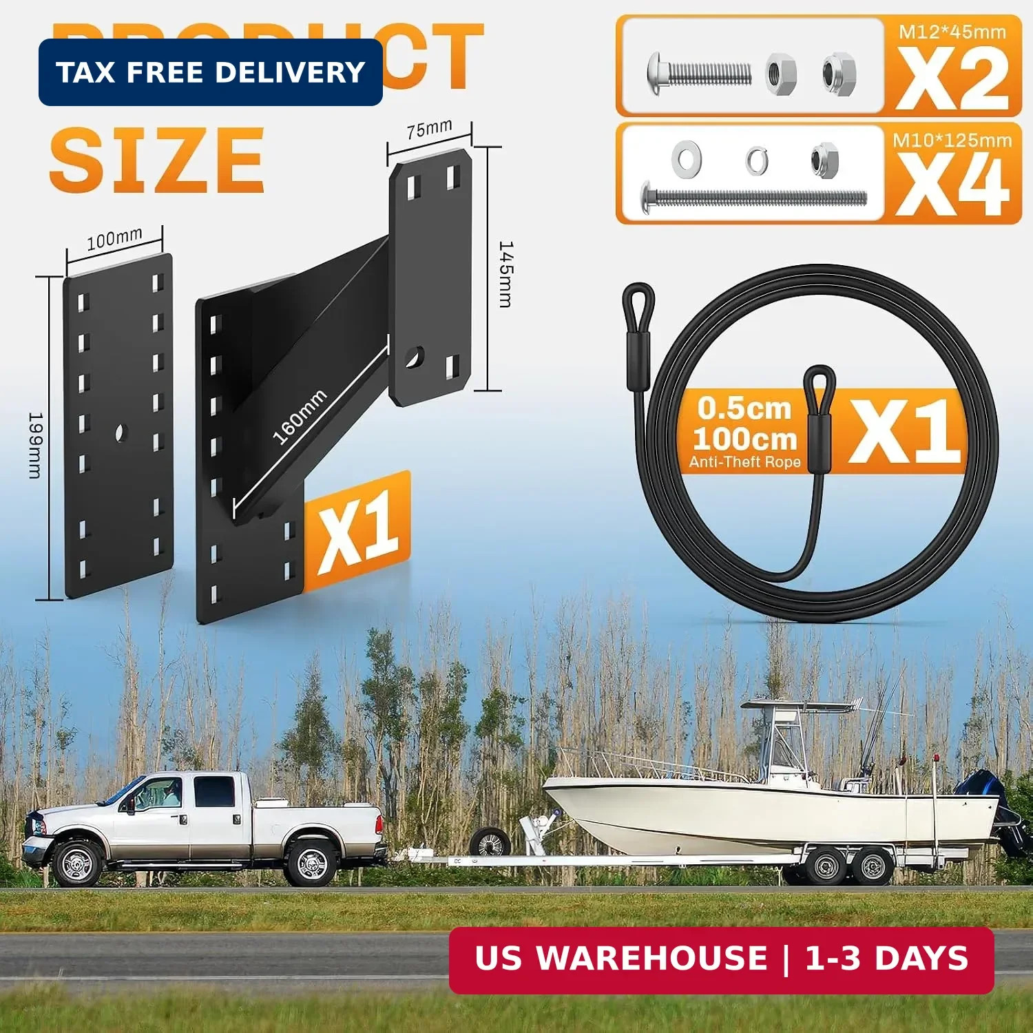 Trailer Spare Tire Mount Carrier, Spare Tire Carrier Holder for Utility