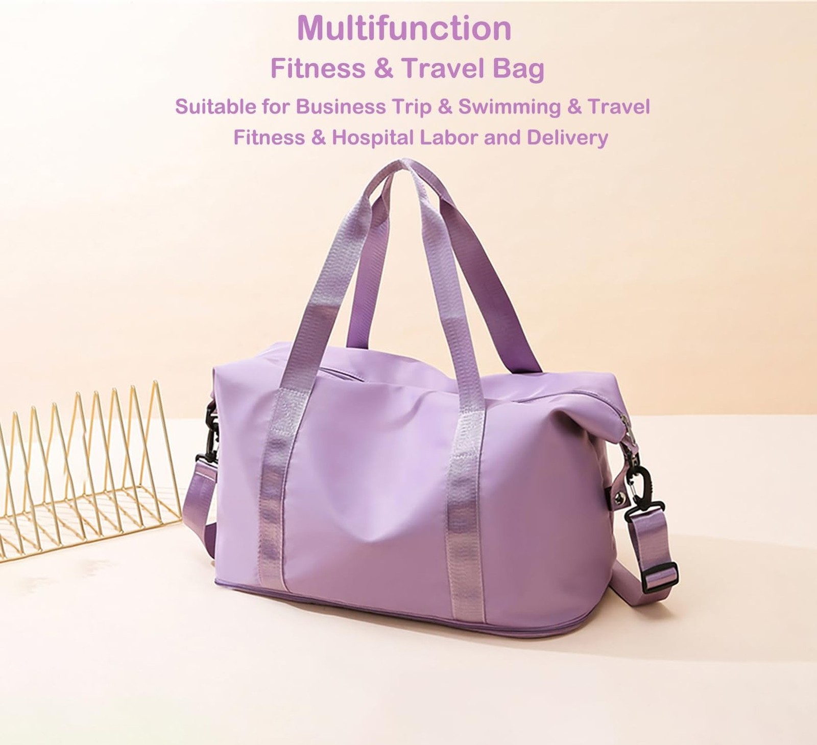 Expandable Travel Duffle Bag Weekender Carry on Overnight Bag Gym Bag for Women