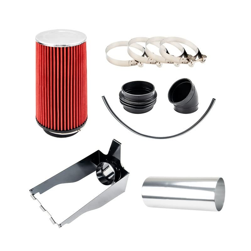 4″ Cold Air Intake System Kits w/Filter Aluminum 1999-2003 Ford F250/F350 Red