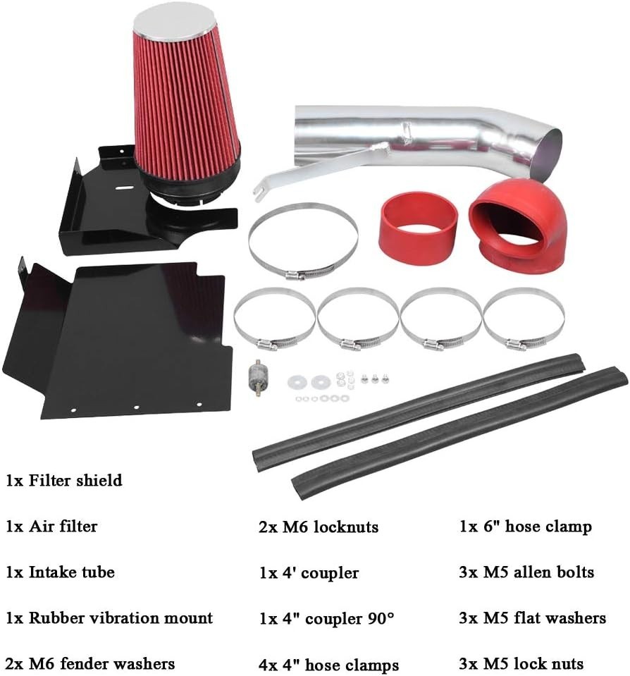 MooSun 4″ Performance Cold Air Intake Kit With Filter For GMC Chevy Chevrolet