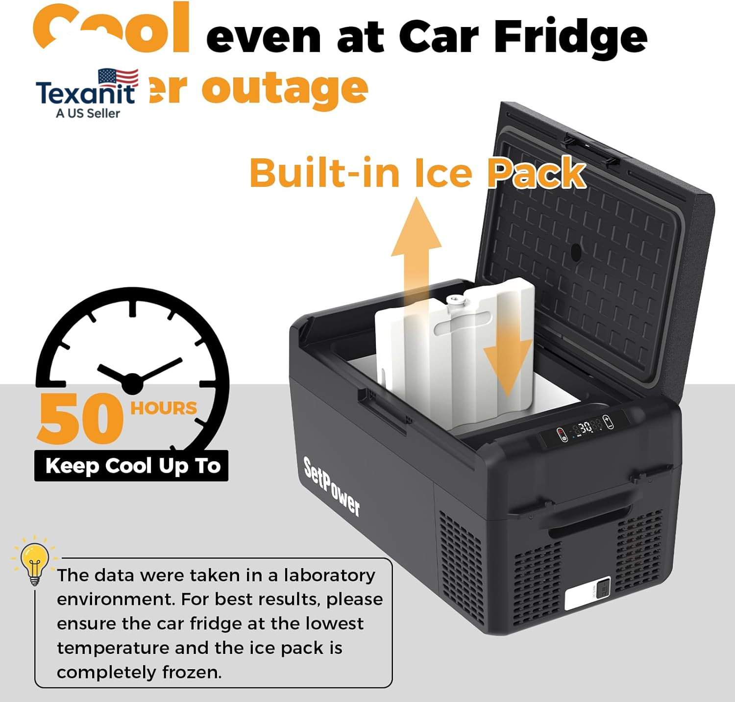 12V Refrigerator 21 Quart Portable Freezer 50 Hours Keep Cool,Electric Cooler fo