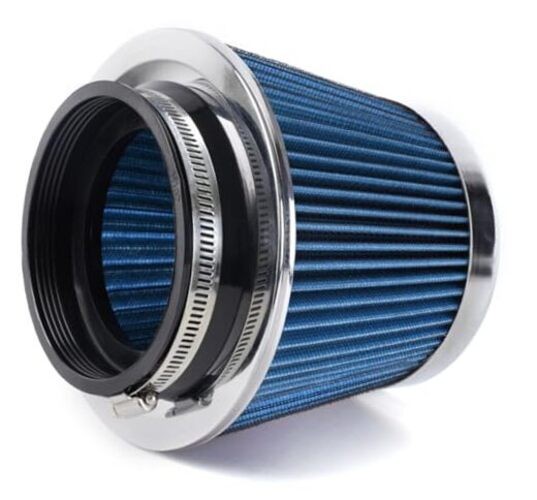 4-Inch Cold Air Intake Filter – Washable, High Performance, 3″ or 3 Short Blue