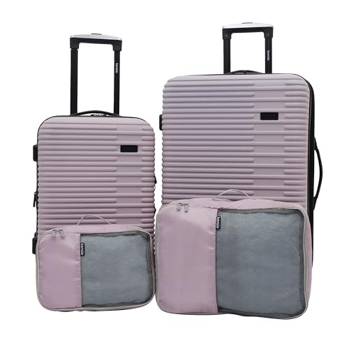 kensie Hillsboro 4 Piece Luggage Set Burnished Lilac Travel