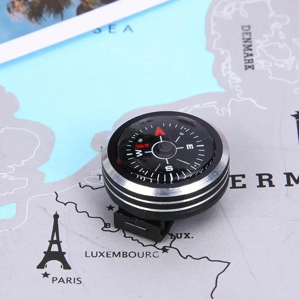 Mini Button Compass Watch Strap Paracord Survival Hiking Camping Outdoor Tool