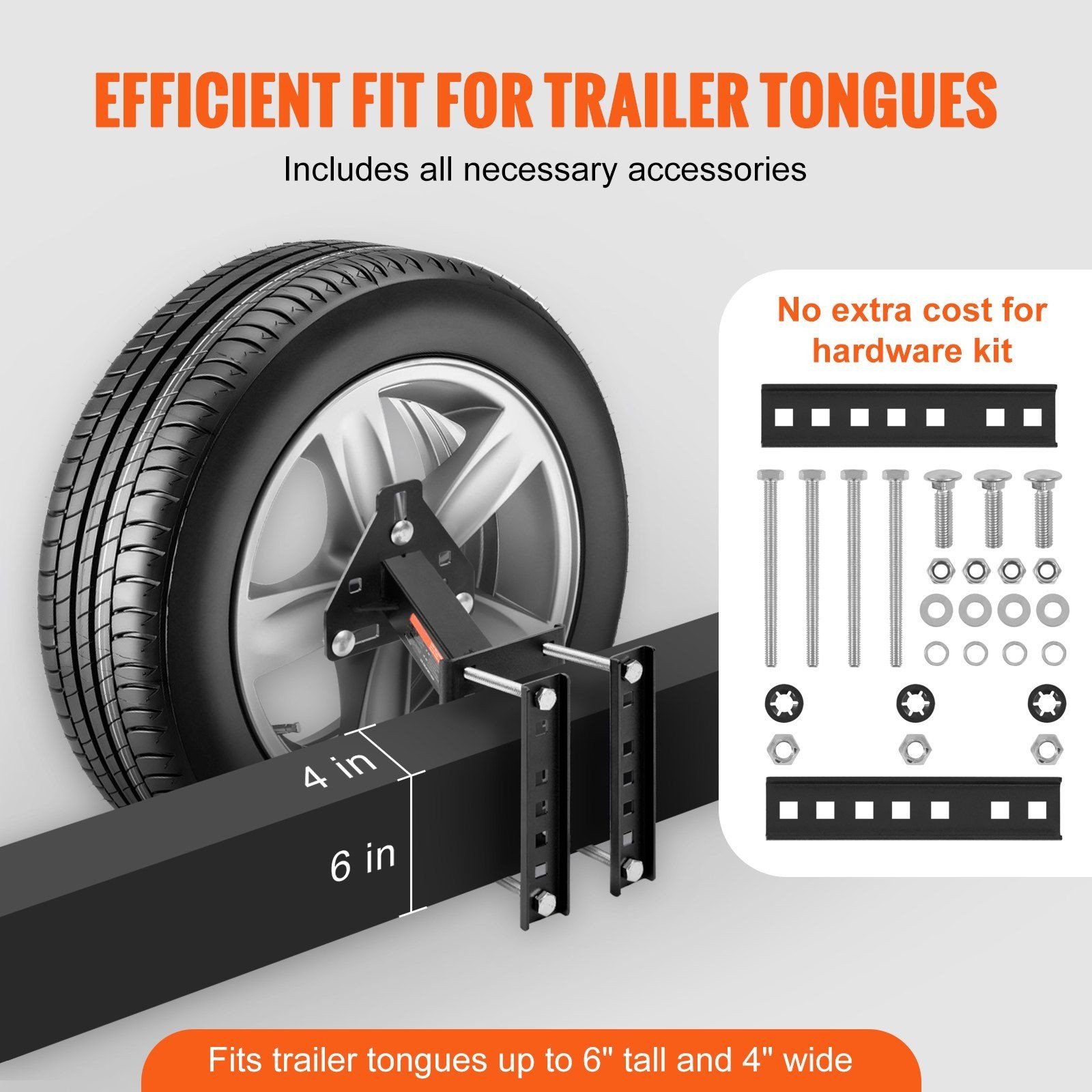 Corrosion-Resistant 160lb Trailer Tire Holder with Integrated Fasteners