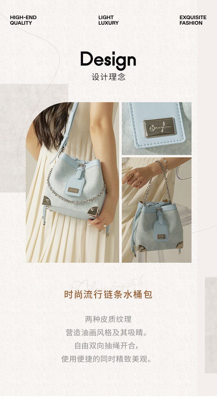 Bucket bag black brown premium shoulder crossbody bucket bag
