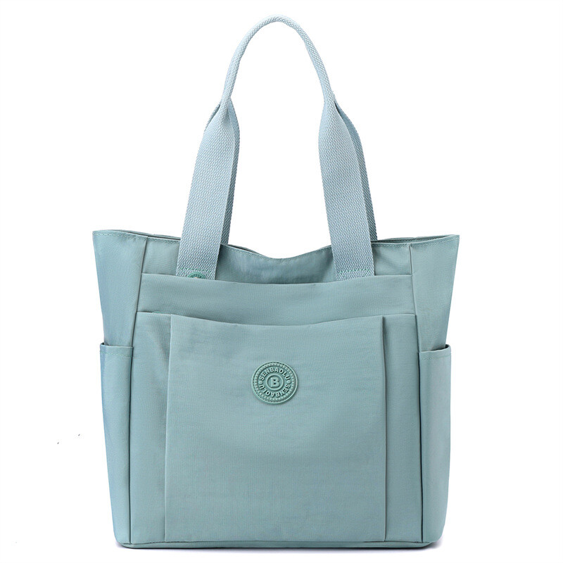 Casual women’s bag casual solid color nylon cloth shoulder portable mother bag