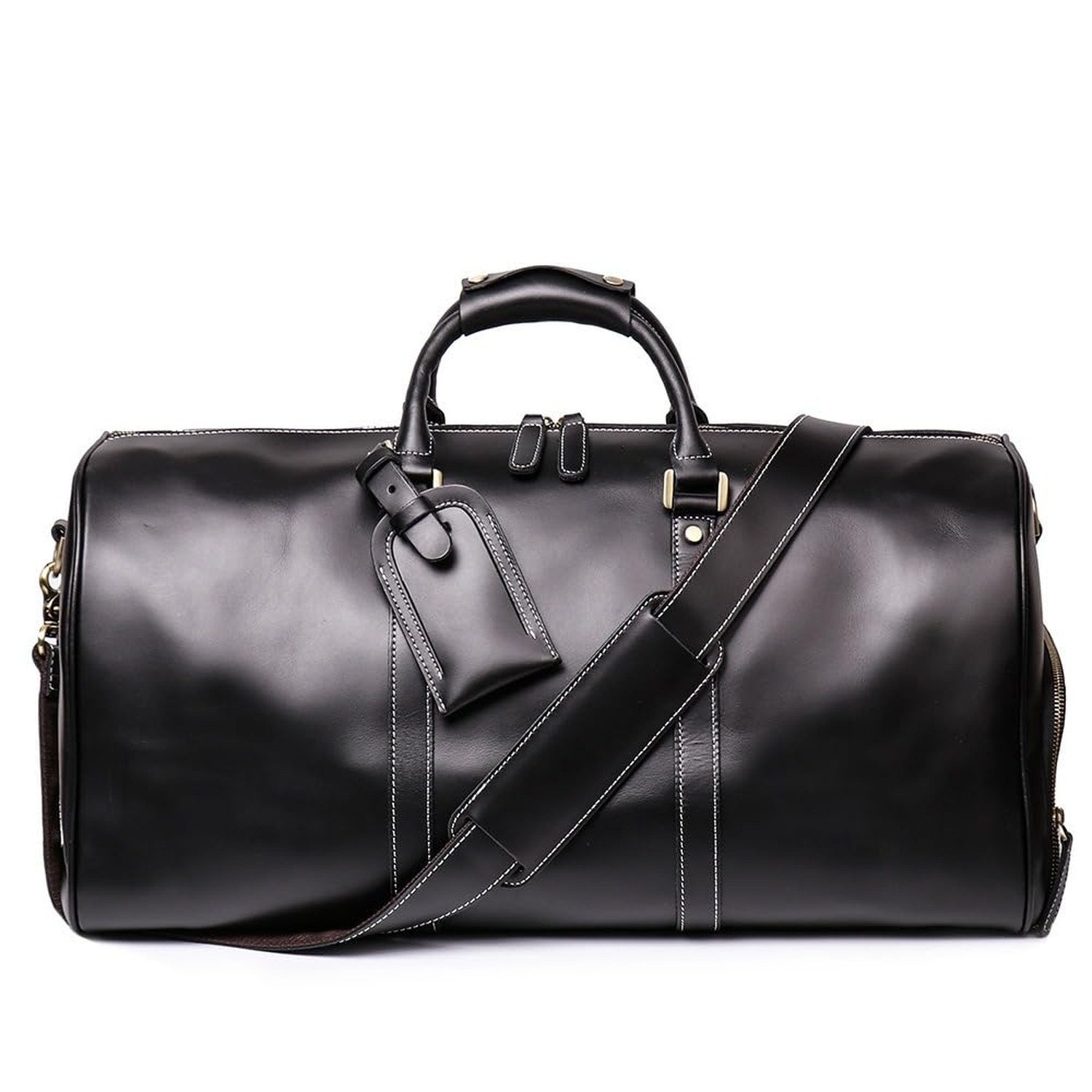 Genuine Leather Men Travel Bag Cowhide Luggage Bags Shoulder Bag Women Weeken…